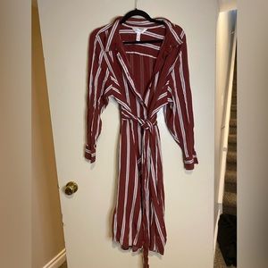 Size 24 Button Up Dress vertical stripes
